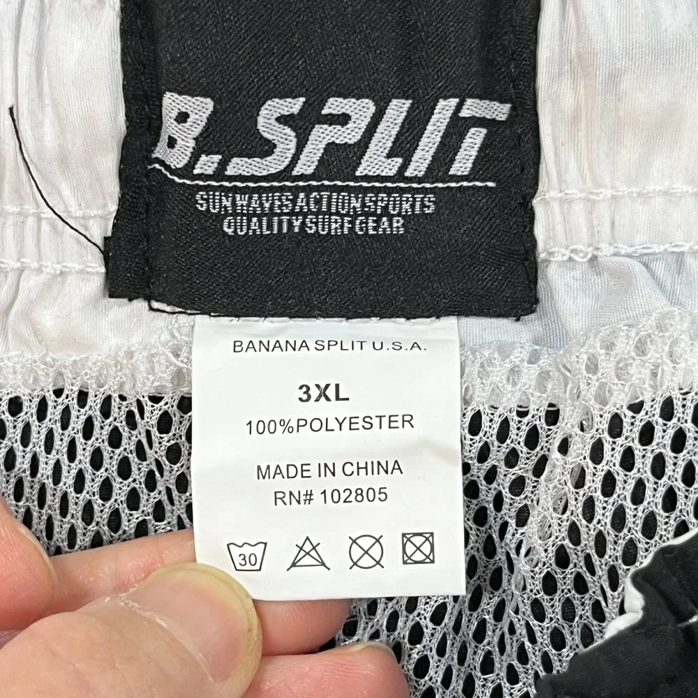 Banana Split B.Split Swim Shorts Mens 3XL Black ME12 Cargo Boardshorts NWT